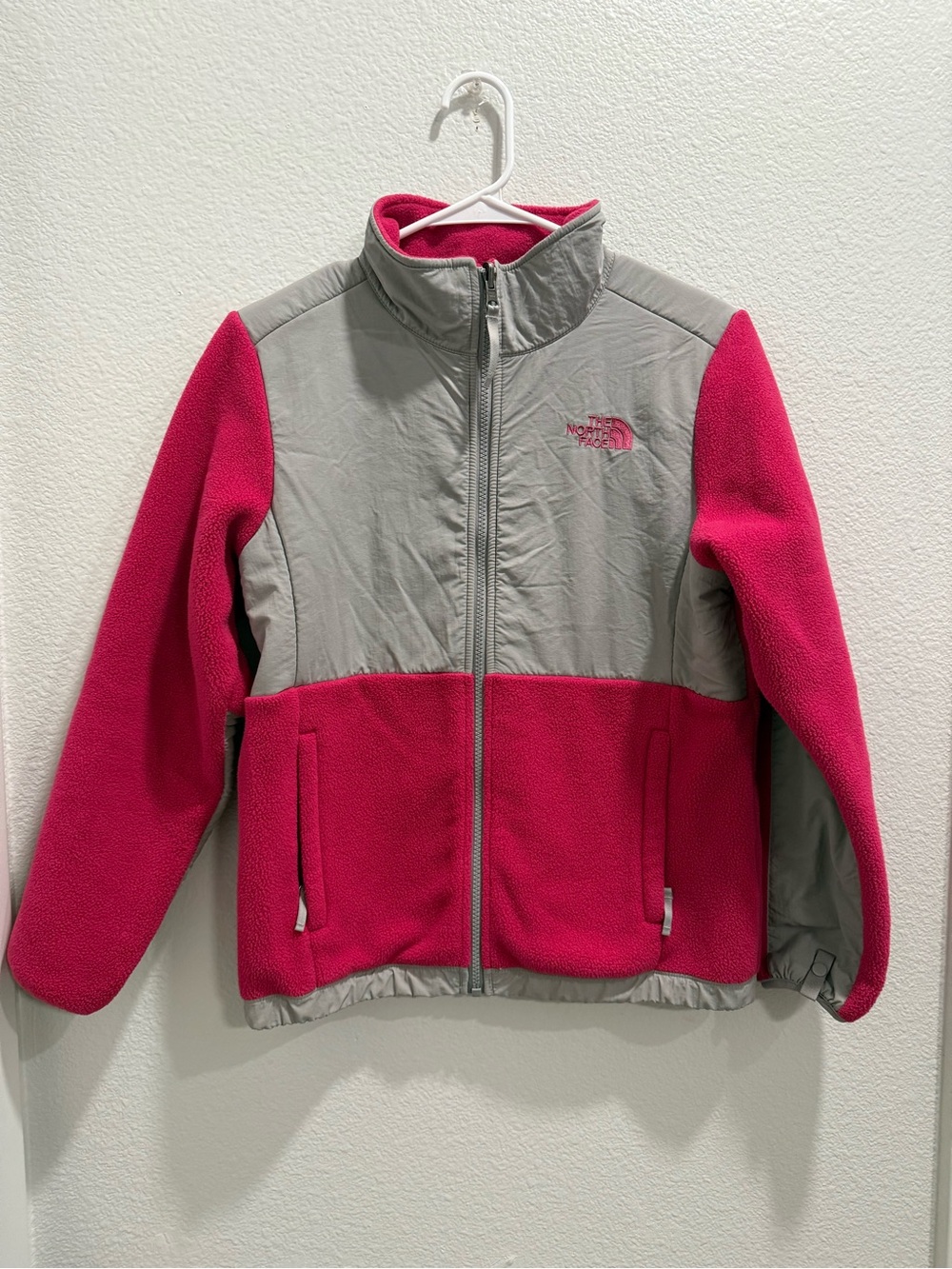 The North Face Hot Pink & Light Gray Fleece Zip Jacket